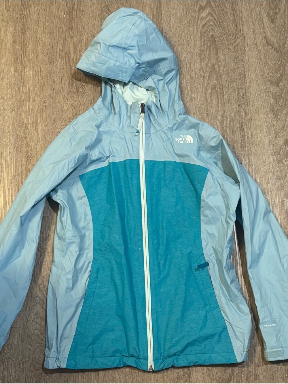 The North Face Kids Teal & Light Blue Hooded Ski Jacket